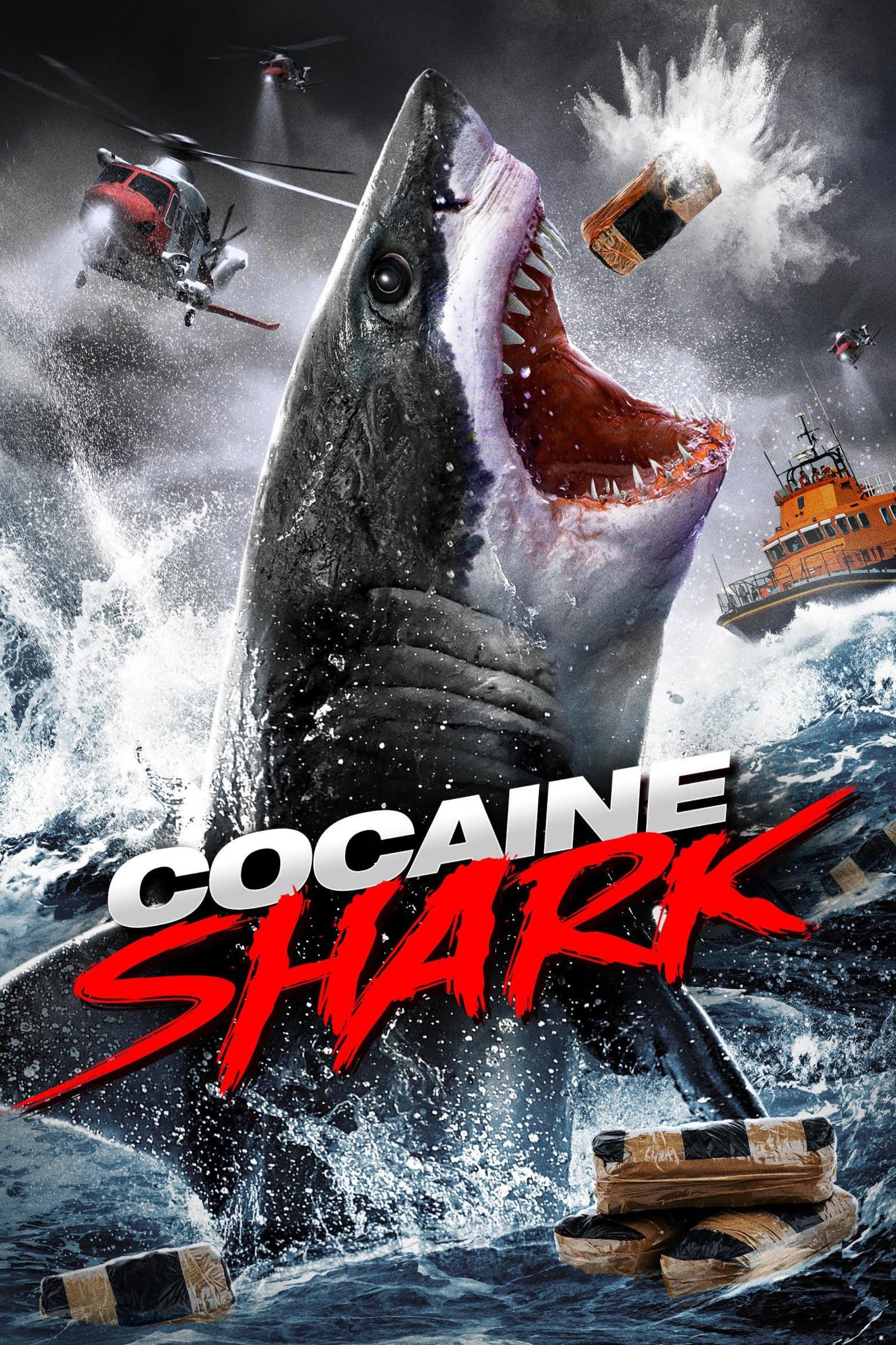 Cocaine Shark Hindi Dubbed Movie Poster (2023)