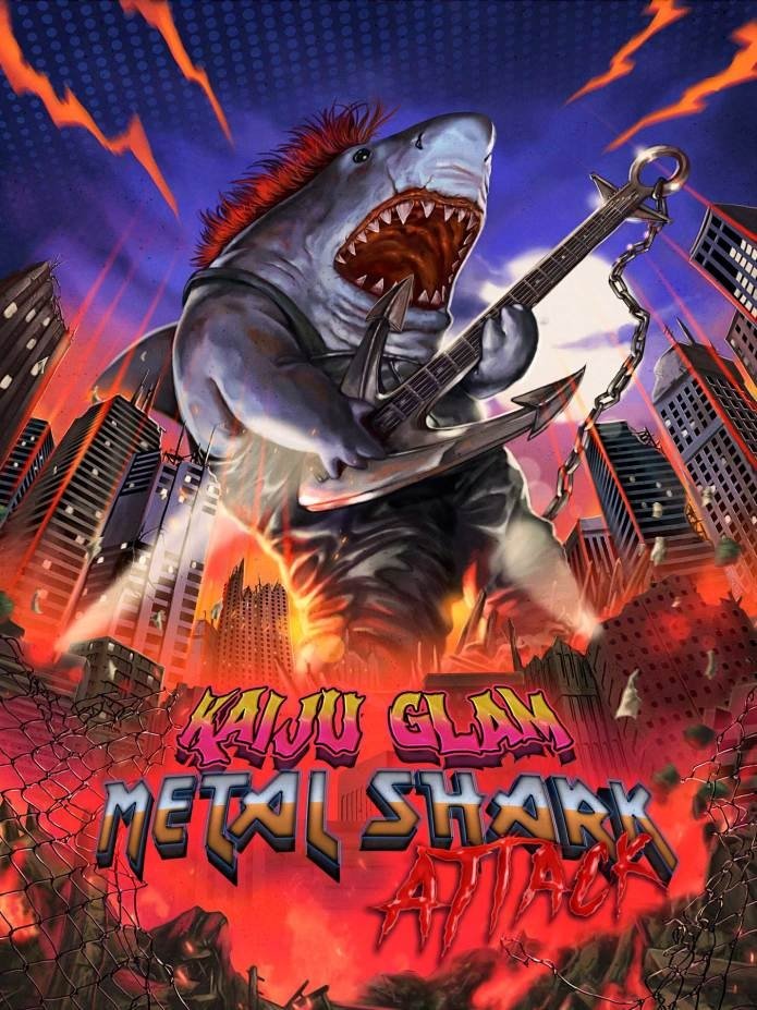 Kaiju Glam Metal Shark Attack Hindi Dubbed Movie Poster (2024)
